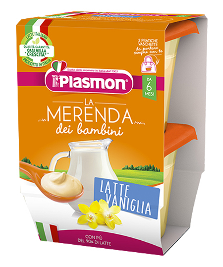 PLASMON LA MERENDA DEI BAMBINI MERENDE LATTE VANIGLIA ASETTICO 2 X 120 G - Farmapanda Srl