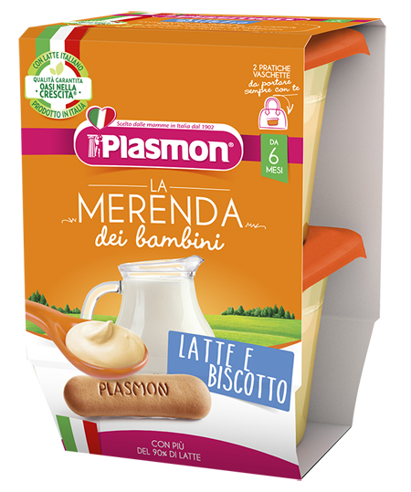 PLASMON LA MERENDA DEI BAMBINI MERENDE LATTE BISCOTTO ASETTICO 2 X 120 G - Farmapanda Srl