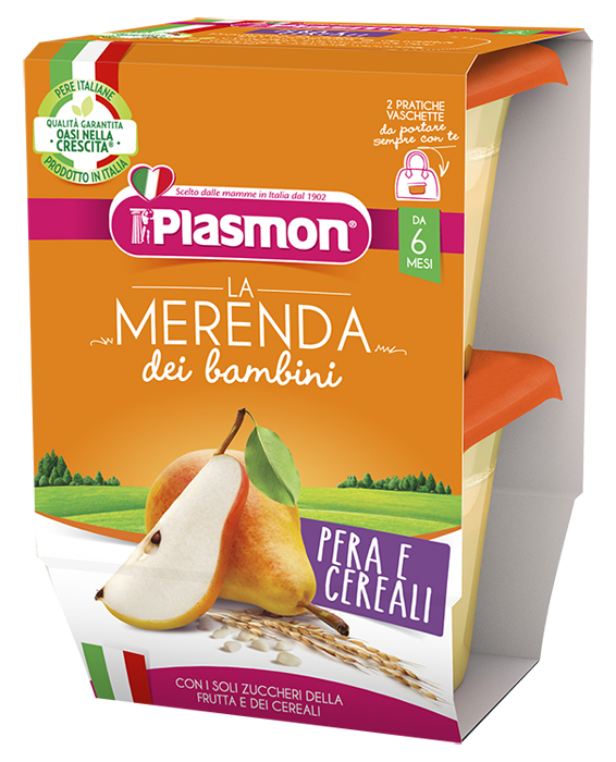 PLASMON LA MERENDA DEI BAMBINI SAPORI DI NATURA PERA CEREALI ASETTICO 2 X 120 G - Farmapanda Srl