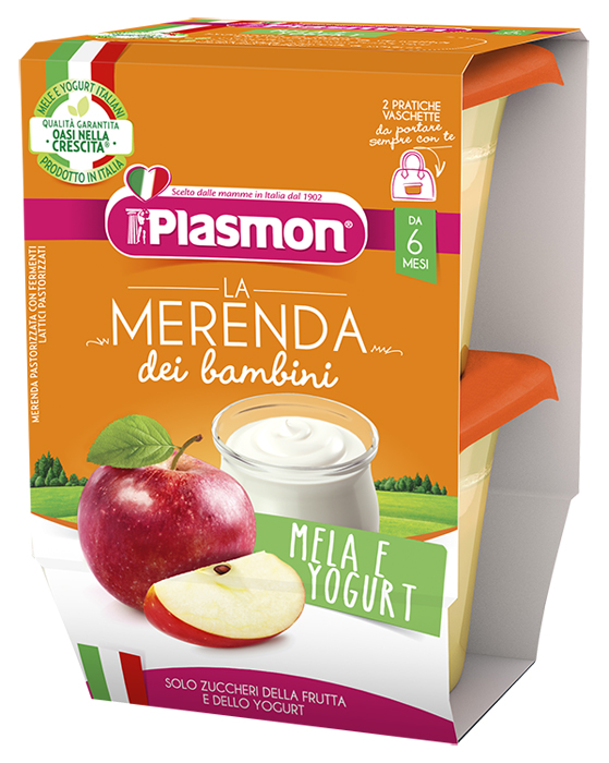 PLASMON LA MERENDA DEI BAMBINI SAPORI DI NATURA MELA YOGURT ASETTICO 2 X 120 G - Farmapanda Srl
