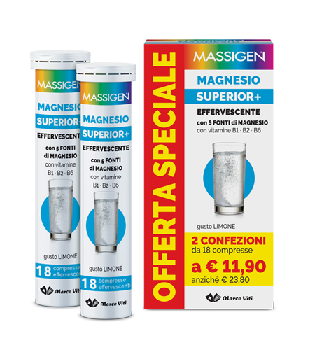 MASSIGEN MAGNESIO SUPERIOR 18+18 COMPRESSE EFFERVESCENTI - Farmapanda Srl