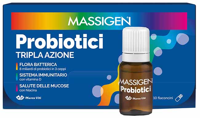MASSIGEN PROBIOTICI 10 FLACONCINI X 8 ML PREZZO PIENO - Farmapanda Srl