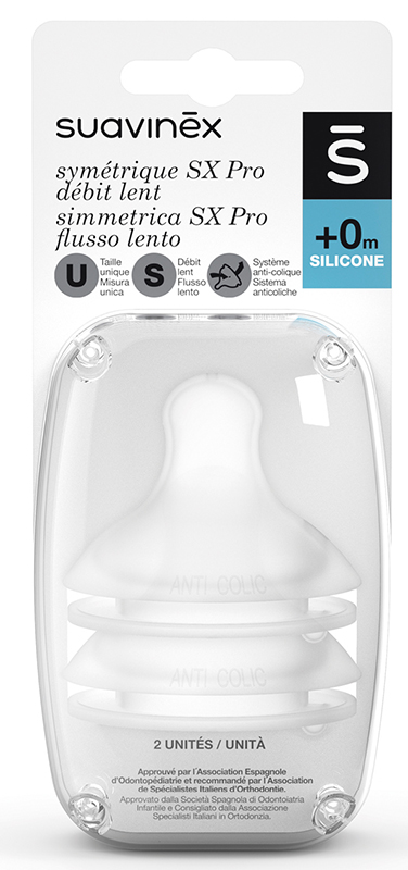 SUAVINEX SX PRO TETTARELLA IN SILICONE FISIOLOGICA PER BIBERON S 2 PEZZI - Farmapanda Srl