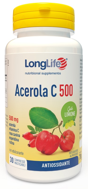 LONGLIFE ACEROLA C500 LIMONE 30 COMPRESSE MASTICABILI - Farmapanda Srl