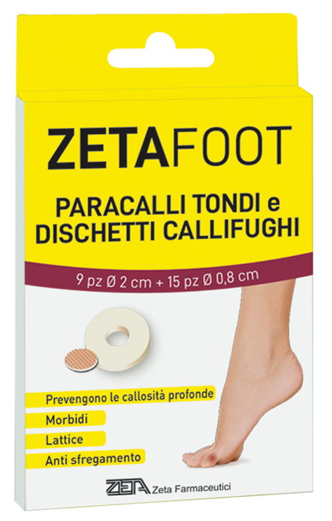 ZETAFOOT PARACALLO TONDO 9 PEZZI + DISCHETTO CALLIFUGO 15 PEZZI - Farmapanda Srl