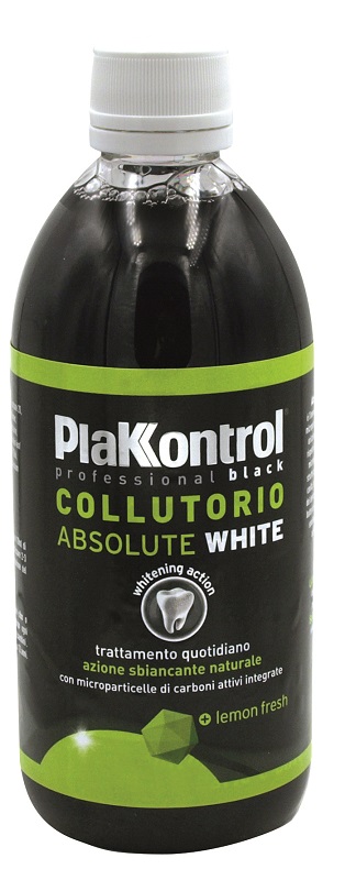 PLAKKONTROL ABSOLUTE WHITE COLLUTORIO BLACK 500 ML - Farmapanda Srl