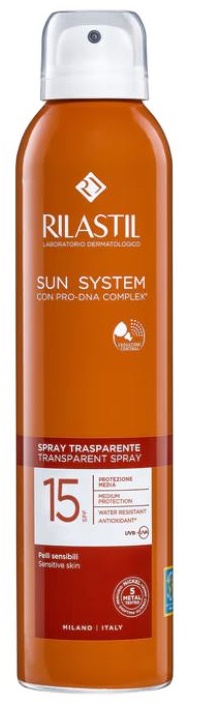 RILASTIL SUN SYSTEM TRANSPARENT SPRAY SPF15 200 ML - Farmapanda Srl