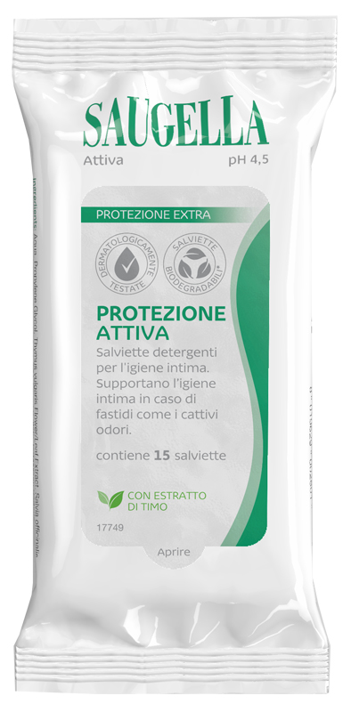 SAUGELLA ATTIVA SALVIETTINE 15 PEZZI - Farmapanda Srl