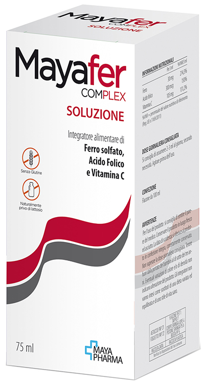 MAYAFER COMPLEX SOLUZIONE 75 ML SENZA GLUTINE NATURALMENTE PRIVO DI LATTOSIO - Farmapanda Srl