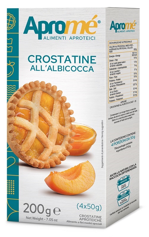 APROME' CROSTATINE ALBICOCCA 4 PEZZI DA 50 G - Farmapanda Srl