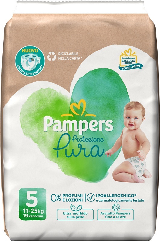 PAMPERS PROTEZIONE PURA JUNIOR PANNOLINI 19 PEZZI - Farmapanda Srl