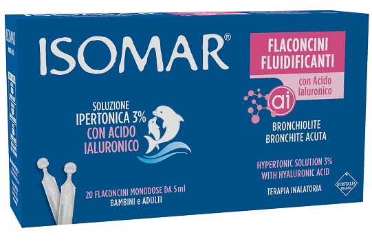 ISOMAR FLACONCINI FLUIDIFICANTI SOLUZIONE IPERTONICA 30%+ACIDO IALURONICO 20 FLACONCINI DA 5 ML - Farmapanda Srl