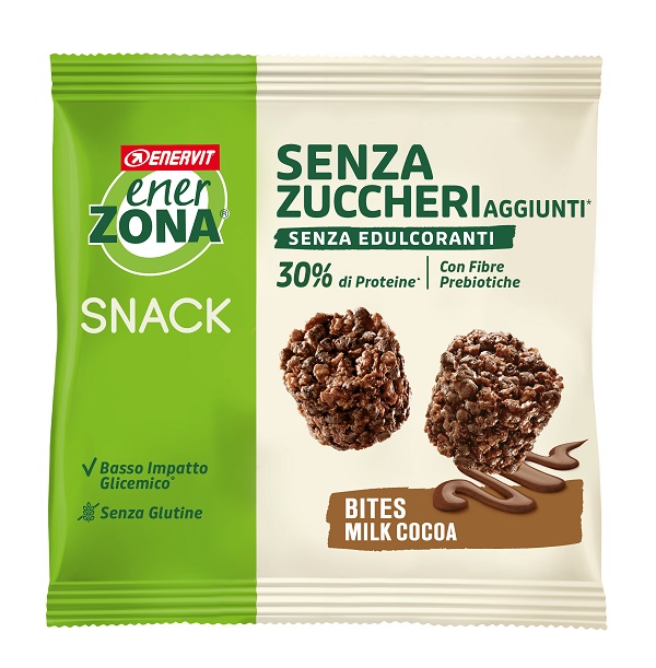 ENERZONA BITES MILK CHOCO SENZA ZUCCHERI AGGIUNTI 24 G - Farmapanda Srl