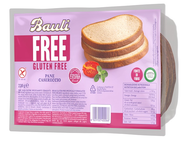 BAULI FREE PANE CASERECCIO 220 G - Farmapanda Srl