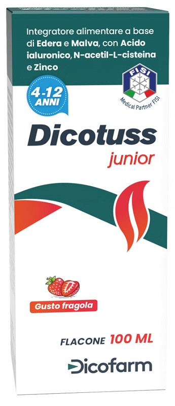 DICOTUSS JUNIOR GUSTO FRAGOLA 100 ML - Farmapanda Srl