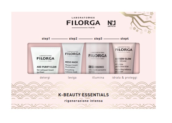 FILORGA GIALLO SPRING EDITION COFANETTO 1 AGE PURIFY CLEAN 50 ML + 1 MESO MASK 30 ML + 1 GLOBAL REPAIR ESSENCE 150 ML +  1 OXYGEN GLOW CC CREAM 40 ML - Farmapanda Srl