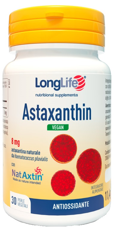 LONGLIFE ASTAXANTHIN VEGAN 8 MG 30 PERLE VEGETALI SENZA GLUTINE - Farmapanda Srl