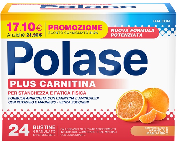 POLASE PLUS CARNITINA PROMO 24 BUSTINE GRANULATO EFFERVESCENTE DA 6,8 G - Farmapanda Srl