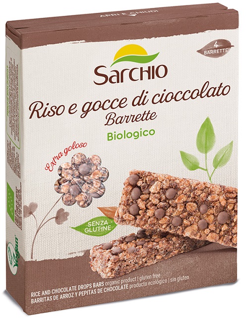 RISO E GOCCE DI CIOCCOLATO 4 BARRETTE BIOLOGICHE X 20 G - Farmapanda Srl