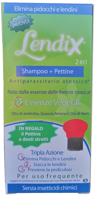 LENDIX SHAMPOO PLUS 150 ML + PETTINE ANTI PIDOCCHI 2 IN 1 - Farmapanda Srl