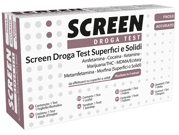 SCREEN DROGA TEST 7 DROGHE SU SUPERFICI SOLIDI O POLVERI - Farmapanda Srl