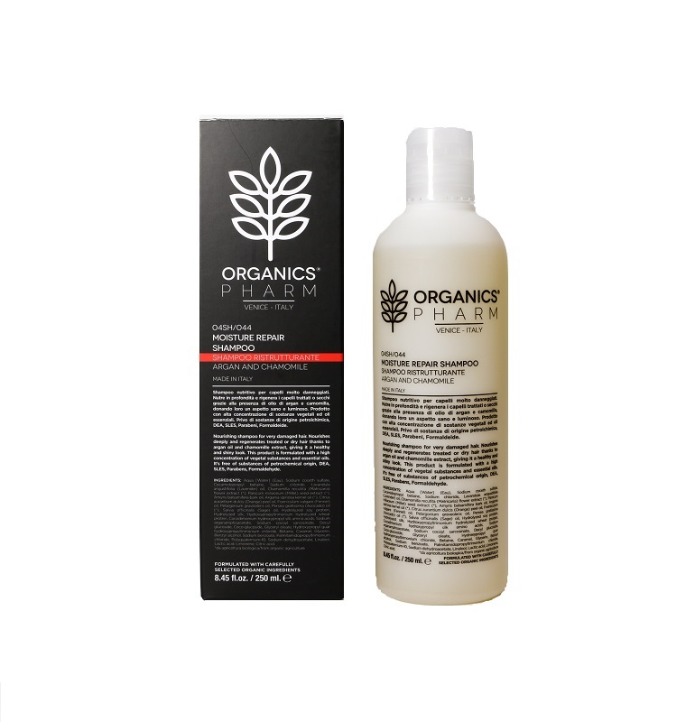 ORGANICS PHARM MOISTURE REPAIR SHAMPOO ARGAN OIL AND CHAMOMILLE 250 ML - Farmapanda Srl