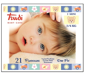 TRUDI BABY CARE PANNOLINI DRY FIT MINI 3/6 KG 21 PEZZI - Farmapanda Srl