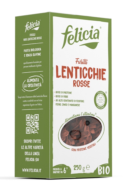 FELICIA BIO FUSILLI DI LENTICCHIE ROSSE 250 G - Farmapanda Srl