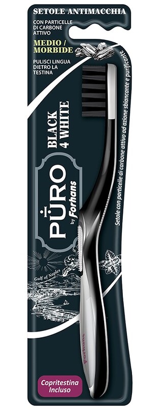 FORHANS SPAZZOLINO BLACK4WHITE SETOLE CARBONE - Farmapanda Srl