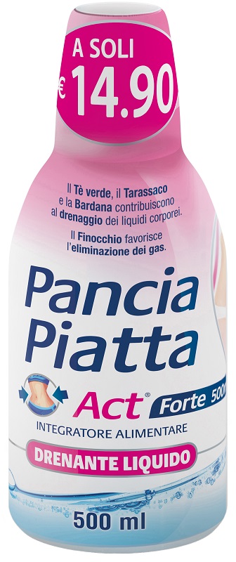 PANCIA PIATTA ACT FORTE DRENANTE LIQUIDO 500 ML - Farmapanda Srl