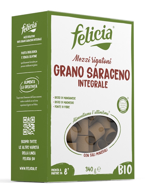 FELICIA BIO SARACENO MEZZI RIGATONI 340 G - Farmapanda Srl