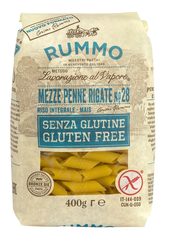 RUMMO MEZZE PENNE RIGATE N28 RISO INTEGRALE E MAIS 400 G - Farmapanda Srl