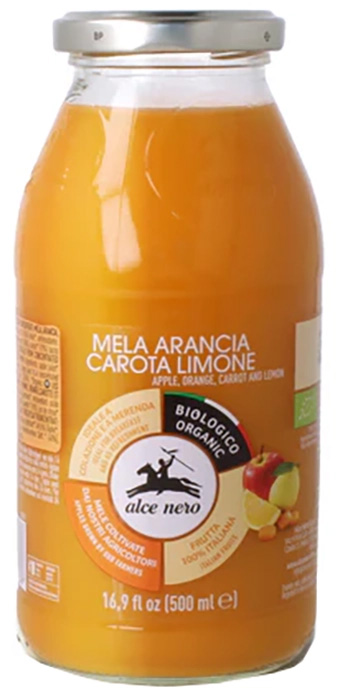SUCCO 100% MELA ARANCIA CAROTA LIMONE BIO 500 ML - Farmapanda Srl
