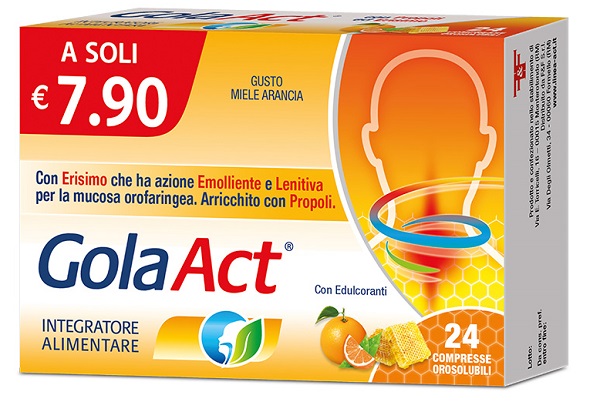 GOLA ACT MIELE ARANCIA 24 COMPRESSE OROSOLUBILI - Farmapanda Srl