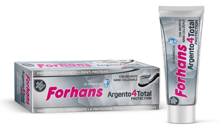 DENTIFRICIO SILVER 4 WHITE FORHANS 75 ML - Farmapanda Srl