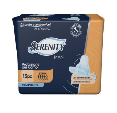 PANNOLINO SERENITY LIGHT MAN EXTRA CON ADESIVO O ALTRO FISSAGGIO 15 PEZZI - Farmapanda Srl