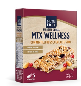 NUTRIFREE BARRETTE CEREAL MIX WELLNESS 28 G X 5 - Farmapanda Srl