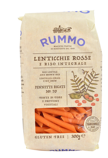 RUMMO PENNETTE RIGATE N 70 LENTICCHIE ROSSE E RISO INTEGRALE 300 G - Farmapanda Srl