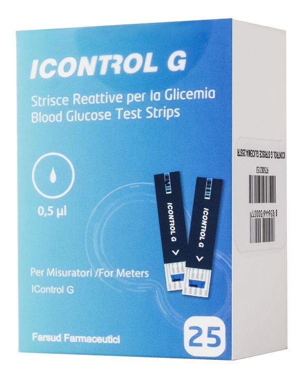 STRISCE MISURAZIONE GLICEMIA ICONTROL G 25 PEZZI - Farmapanda Srl