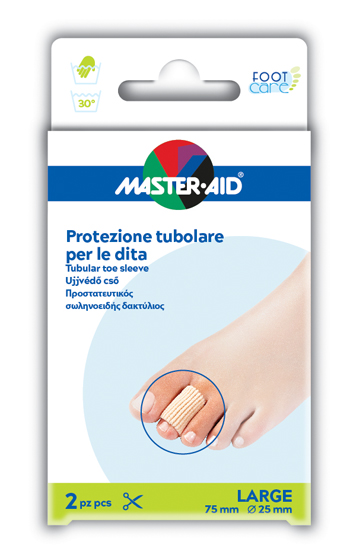 PROTEZIONE TUBOLARE IN GEL MASTER-AID FOOTCARE ELASTICIZZATO LARGE 7,5 CM 20 MM 2 PEZZI C5 - Farmapanda Srl