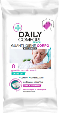 DAILY COMFORT SENIOR GUANTO DETERGENTE 8 PEZZI - Farmapanda Srl