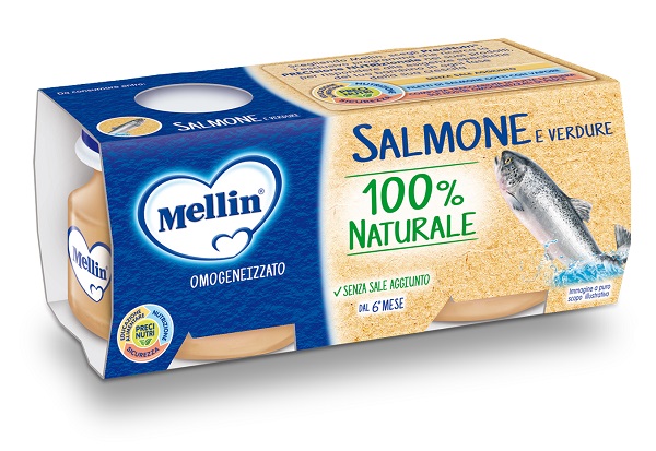 MELLIN OMOGENEIZZATO DI SALMONE E VERDURE 4 X 80 G - Farmapanda Srl