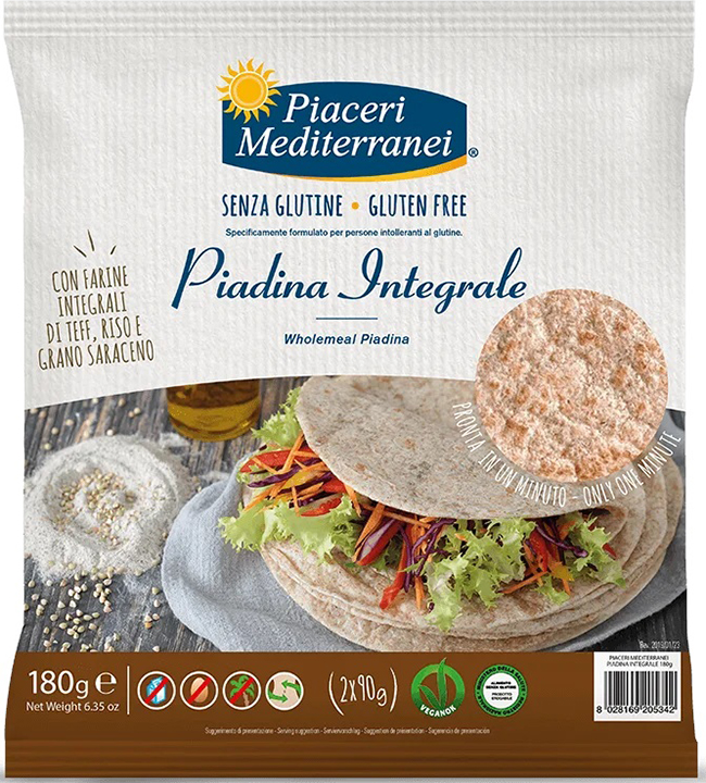 PIACERI MEDIT PIADINA INTEGRALE 180 G - Farmapanda Srl