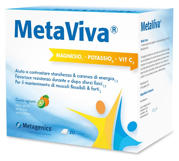 METAVIVA MAGNESIO POTASSIO VITAMINA C 20 BUSTINE - Farmapanda Srl