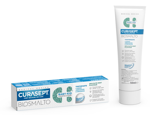 CURASEPT BIOSMALTO DENTIFRICIO BABY KID MENTA CARIE ABRASIONE & EROSIONE 50 ML - Farmapanda Srl