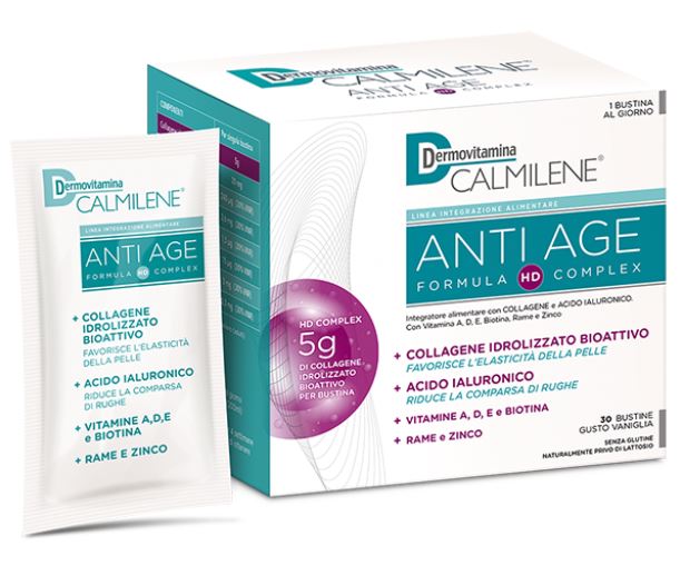 DERMOVITAMINA CALMILENE ANTIAGE IA A BASE DI COLLAGENE E ACIDO IALURONICO POLVERE 30 BUSTINE GUSTO VANIGLIA - Farmapanda Srl