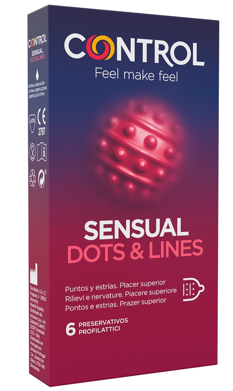 CONTROL SENSUAL DOTS&LINES 6 PEZZI - Farmapanda Srl