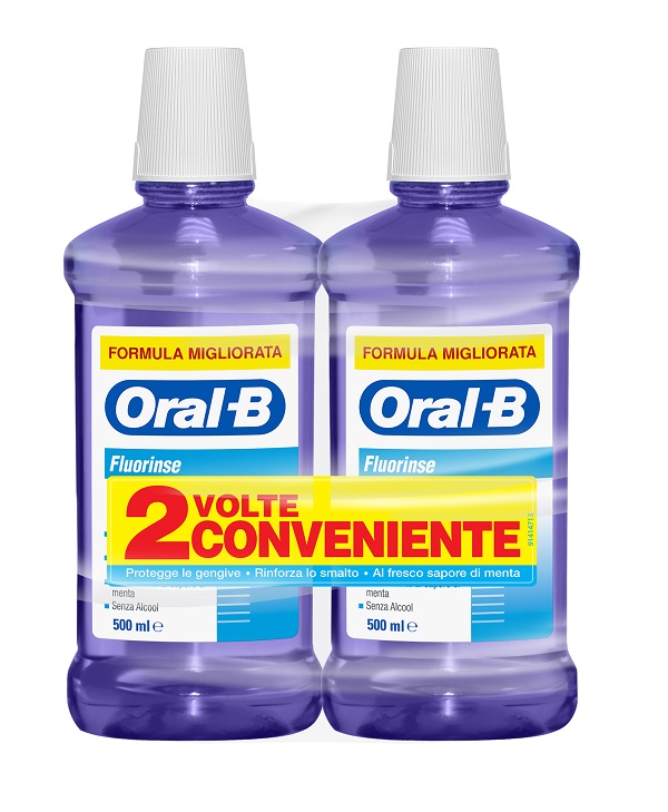 ORALB FLUORINSE COLLUTORIO ANTI CARIE 2 X 500 ML - Farmapanda Srl