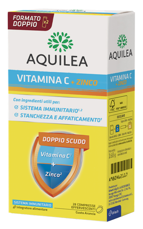 AQUILEA VITAMINA C 14 COMPRESSE EFFERVESCENTI BIPACK - Farmapanda Srl