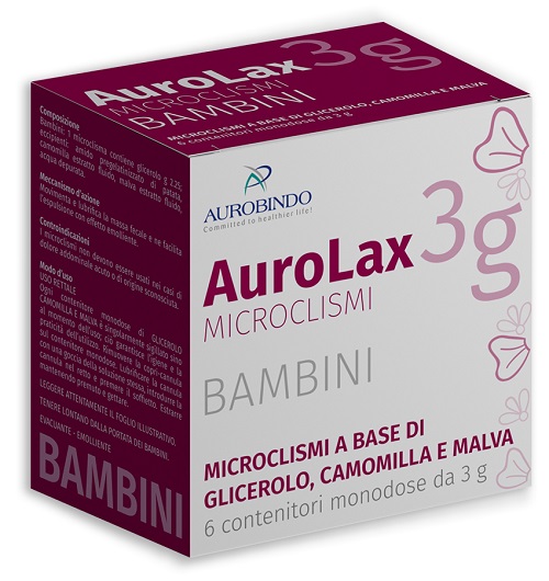 MICROCLISMI PER BAMBINI AUROLAX 6 CONTENITORI 3 G - Farmapanda Srl